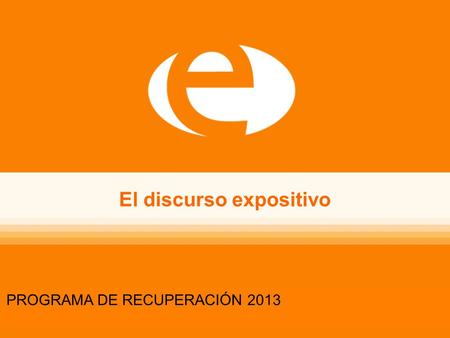 El discurso expositivo